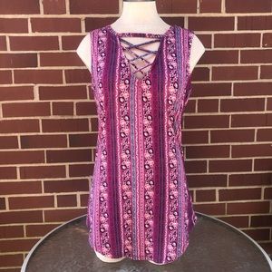Pink and Purple Sleeveless Top